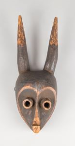 Image of Mask with Heart-Shaped Face and Horns