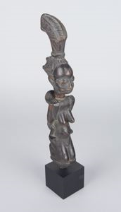Image of Devotee of Shango, Female Figure with Child on Back